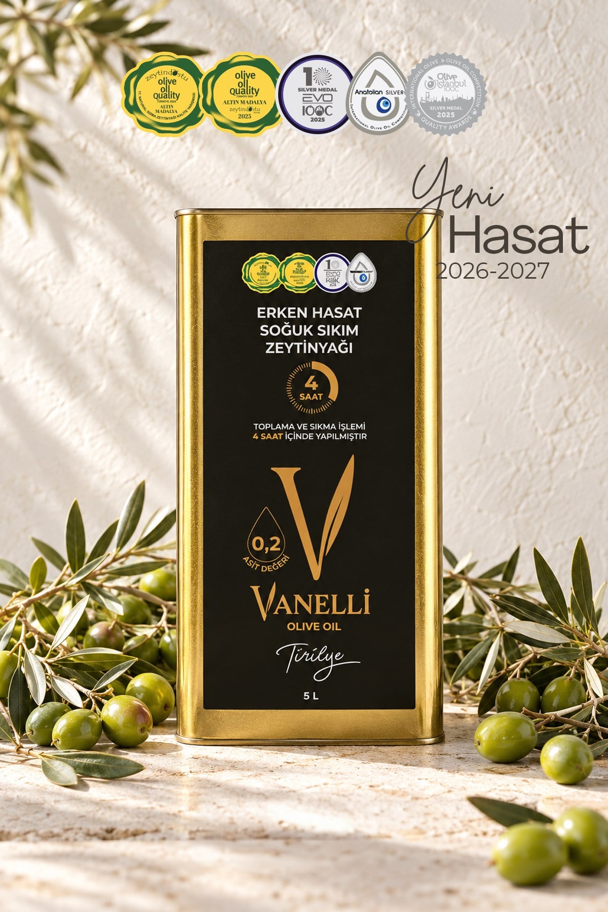 Yeni Hasat Soğuk Sıkım Zeytinyağı 5 lt