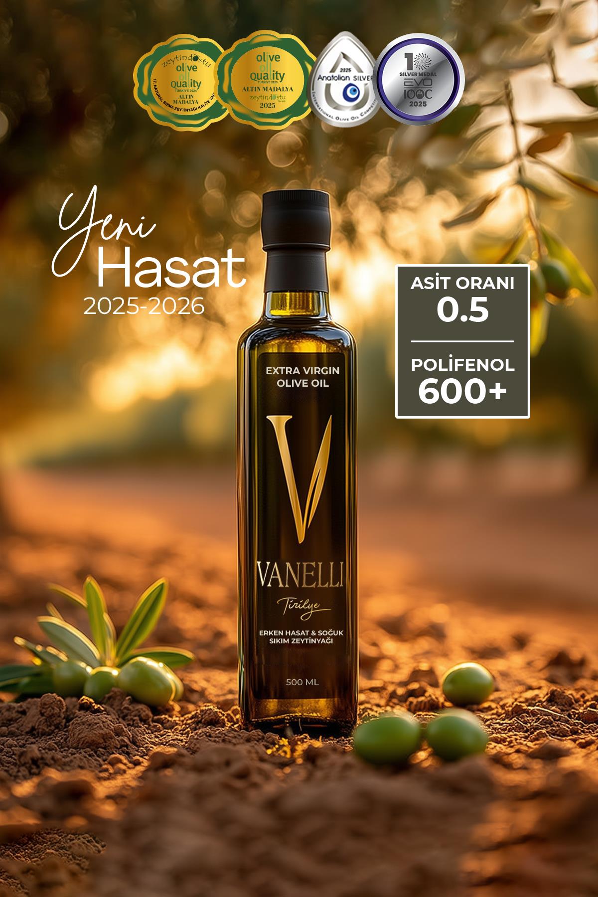 Yeni Hasat Soğuk Sıkım Zeytinyağı 500 ml