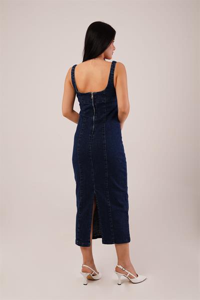 BackFit Zip Premium Denim Kot Elbise