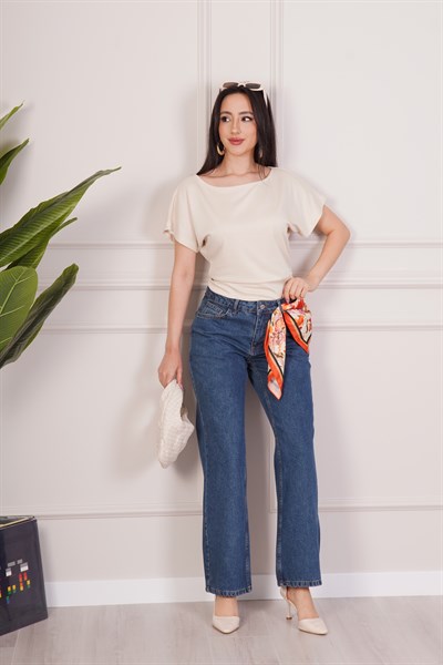 Basic Oys Kumaş Kısa Kol Taş Bluz