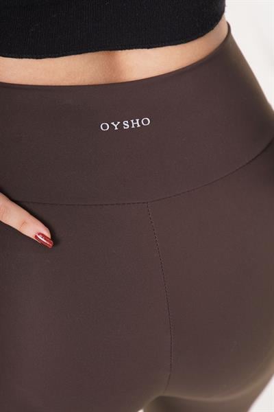 Basic Vücudu Saran Kahve Spor Tayt