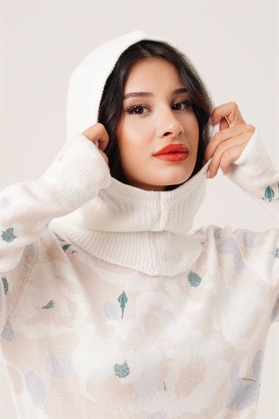 Balaklava Model Triko Beyaz Bere