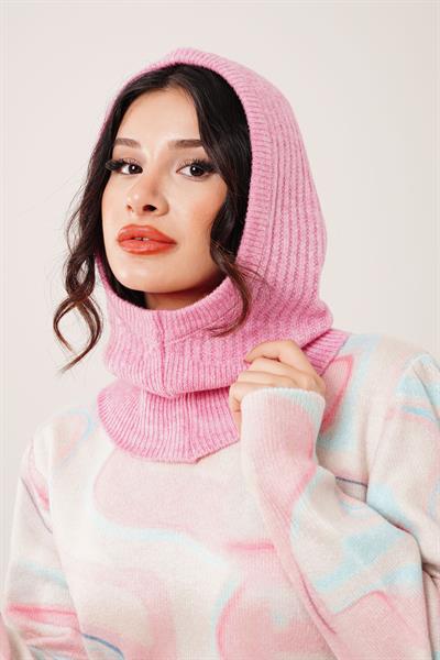 Balaklava Model Triko Pembe Bere