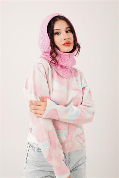 Balaklava Model Triko Pembe Bere