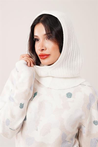 Balaklava Model Triko Beyaz Bere