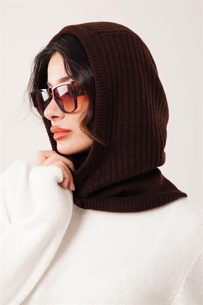 Balaklava Model Triko Kahve Bere