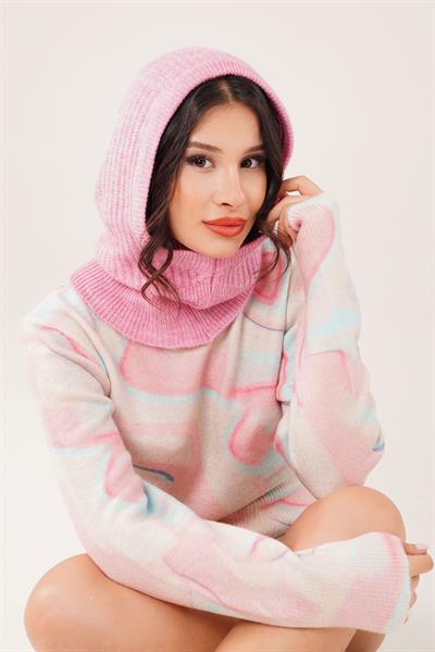 Balaklava Model Triko Pembe Bere
