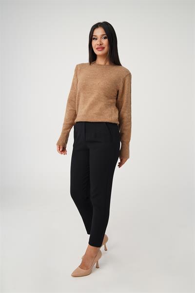 Bisiklet Yaka Düz Model S.Kahve Triko Kazak