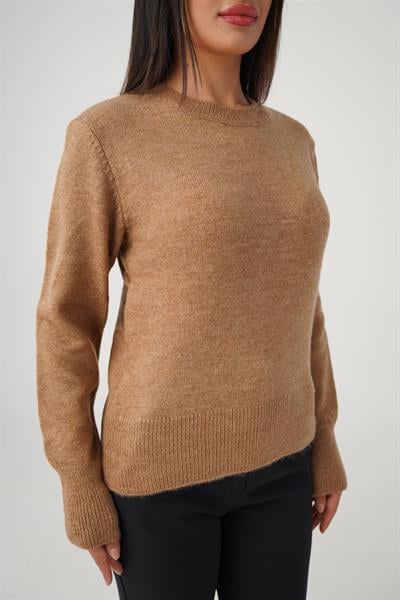 Bisiklet Yaka Düz Model S.Kahve Triko Kazak