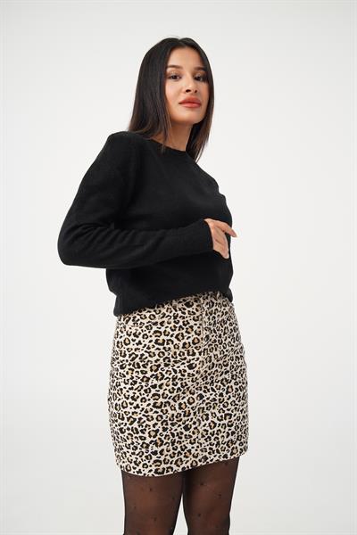 Bisiklet Yaka Düz Model Siyah Triko Kazak