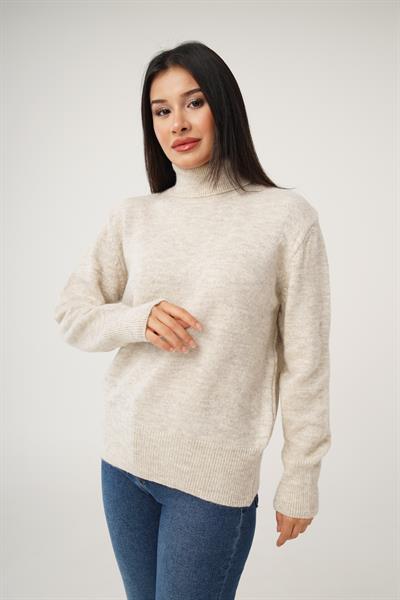 Boğazlı Yaka Taş Triko Kazak