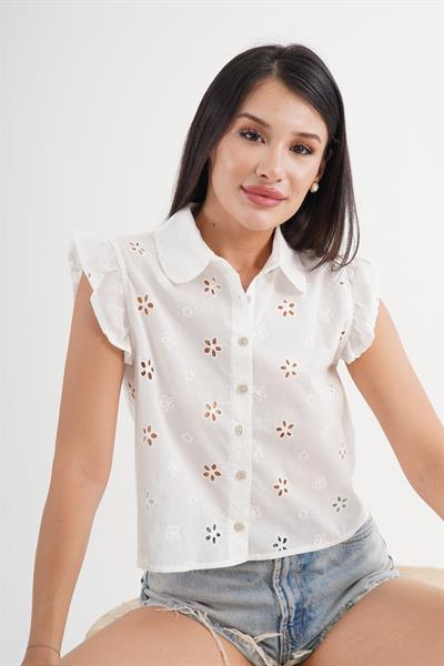 Brode Bebe Yaka Fisto Beyaz Gömlek