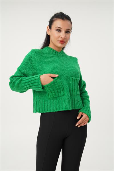 Çift Cepli Kısa Model Benetton Kazak