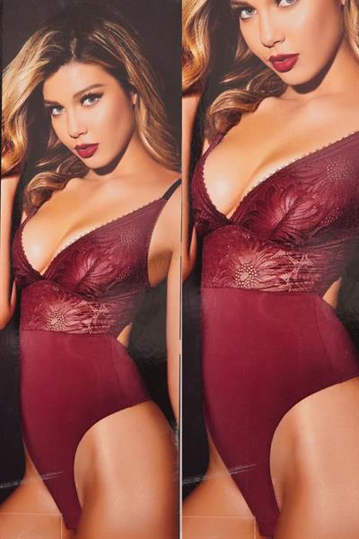 Dantel Detaylı Bordo Fantazi Babydoll Bodysuit