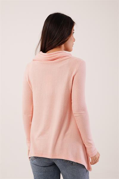 Degaje Yaka Yumoş Kumaş Pudra Bluz
