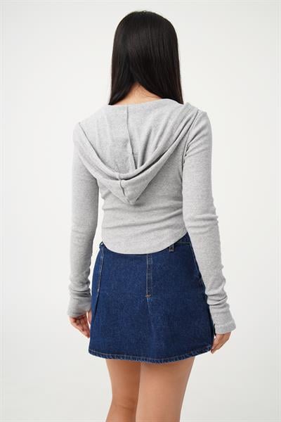 Denim Model Cepli Dikiş Detay Kot Mini Etek