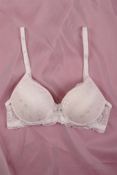 Destekli Moonlit Serisi Beyaz Dantelli Sütyen Takımı