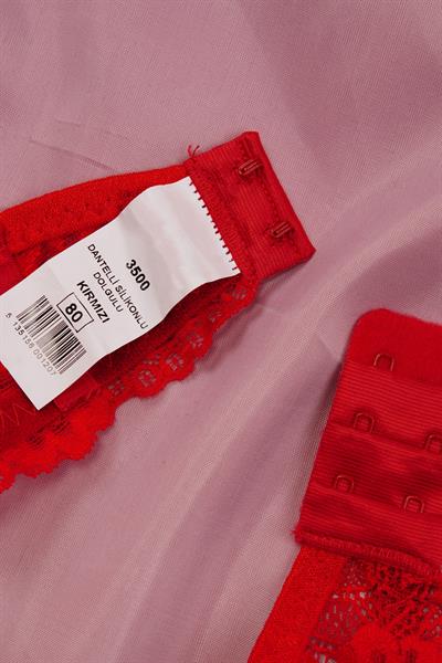 Destekli Moonlit Serisi Kırmızı Dantelli Sütyen Takımı