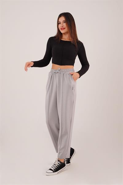 Dikiş Detaylı Gri Modal Jogger Eşofman