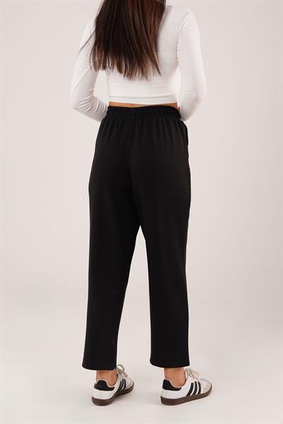 Dikiş Detaylı Siyah Modal Jogger Eşofman