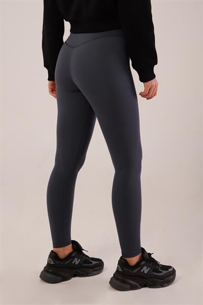 Düz Model Comfort Yüksek Bel Antrasit Tayt