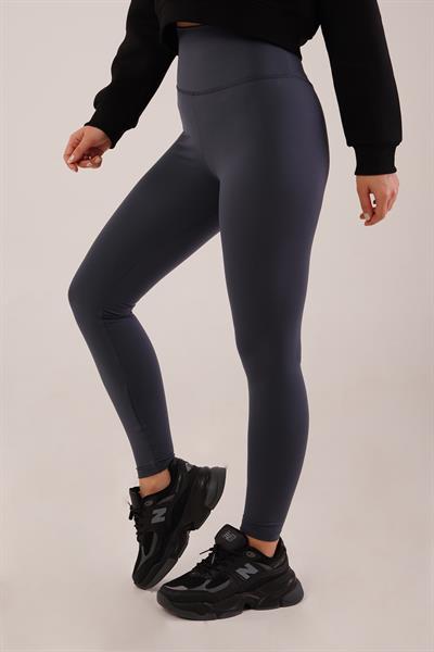 Düz Model Comfort Yüksek Bel Antrasit Tayt