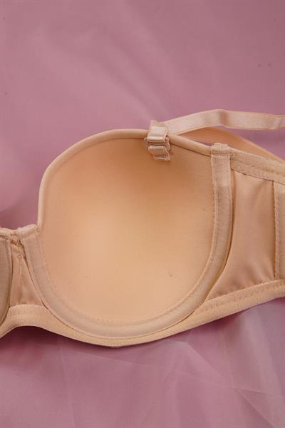 Düz Model Desteksiz Ten Straplez Sütyen