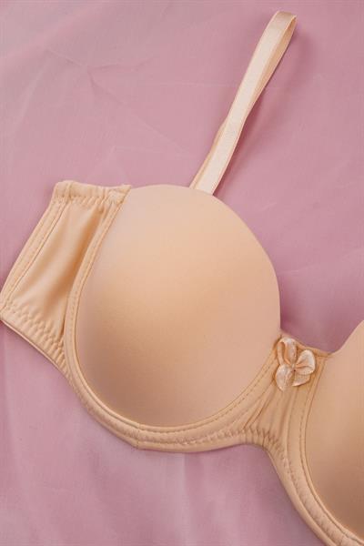 Düz Model Desteksiz Ten Straplez Sütyen