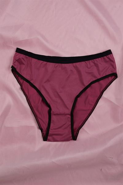 Etrafı Dantelli Düz Model Mürdüm Külot