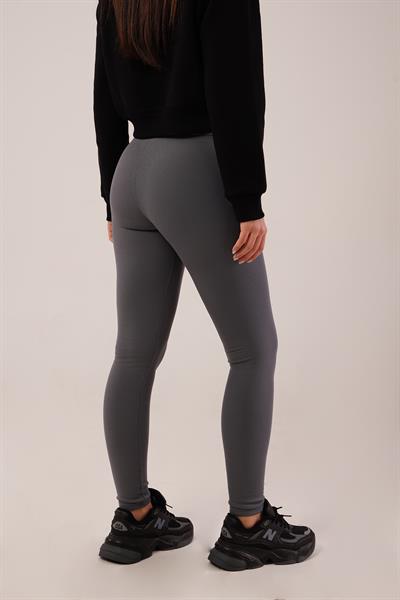 Fitilli Yüksek Bel Örme Füme Tayt