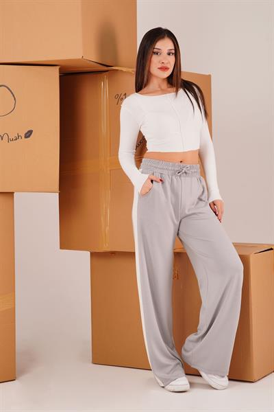 Garnili Premium Kumaş Gri Eşofman Altı