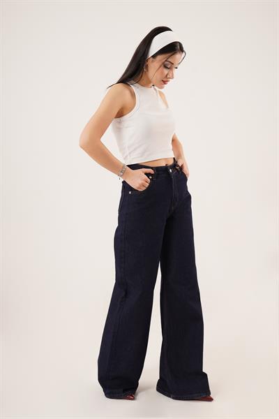 Geniş Paça Palazzo Jean Pantolon