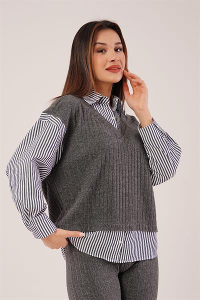 Gömlek Çıkmalı Antrasit İkili Takım