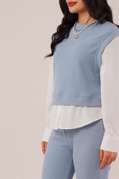 Gömlek Kol Flex Bebe Mavisi İkili Takım