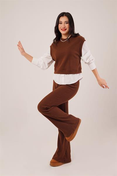 Gömlek Kol Flex Kahve İkili Takım