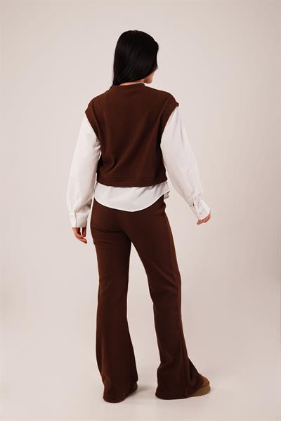 Gömlek Kol Flex Kahve İkili Takım