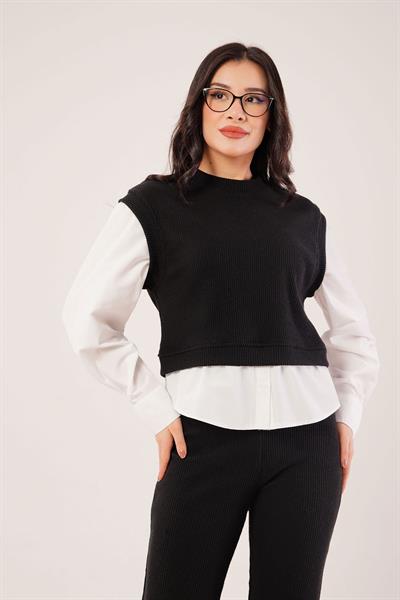 Gömlek Kol Flex Siyah İkili Takım