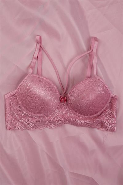 Grit & Lace Serisi Çapraz Askılı Gül Kurusu Sütyen Takımı