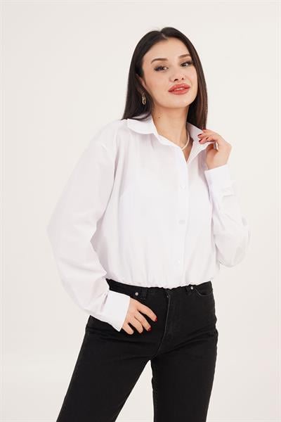 Dantel Detaylı Beyaz Askılı Body ve Beyaz Gömlek