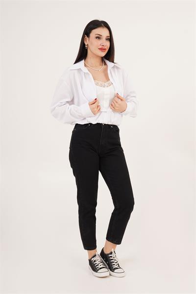 Dantel Detaylı Beyaz Askılı Body ve Beyaz Gömlek