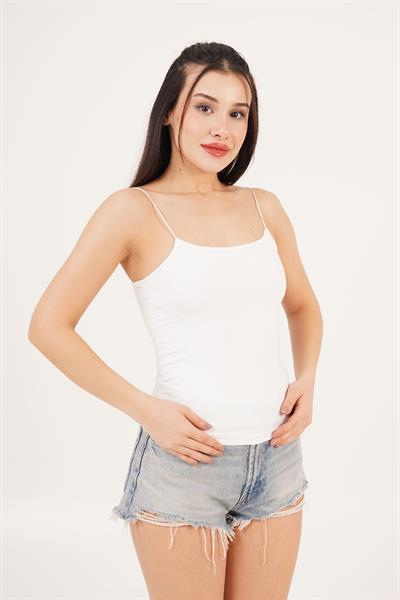 İp Askılı Basic Beyaz Atlet