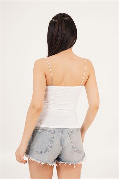 İp Askılı Basic Beyaz Atlet