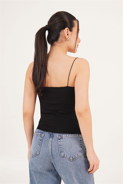 İp Askılı Basic Siyah Atlet