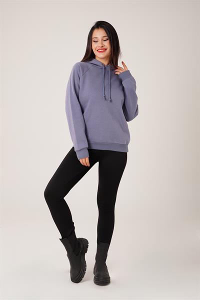 Kapüşonlu Bağcık Detaylı Antrasit Sweatshirt