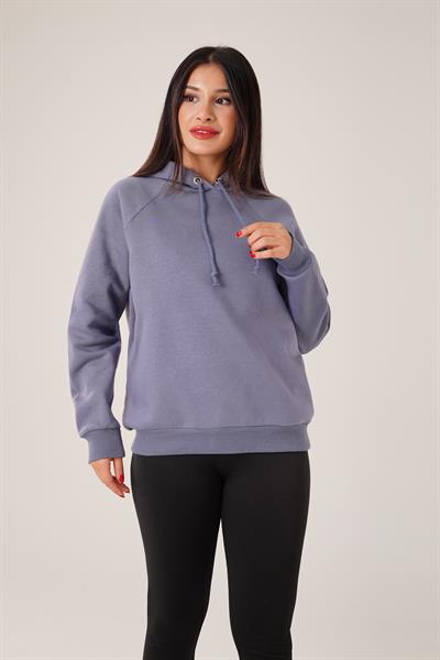 Kapüşonlu Bağcık Detaylı Antrasit Sweatshirt