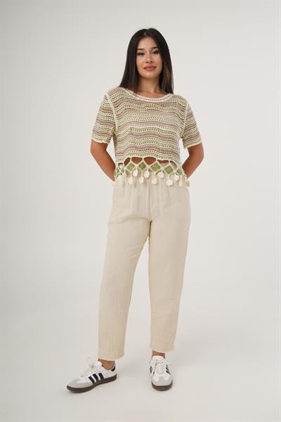 Kısa Kol Örgü Model Taba Crop