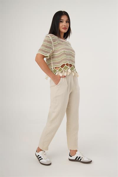 Kısa Kol Örgü Model Taba Crop
