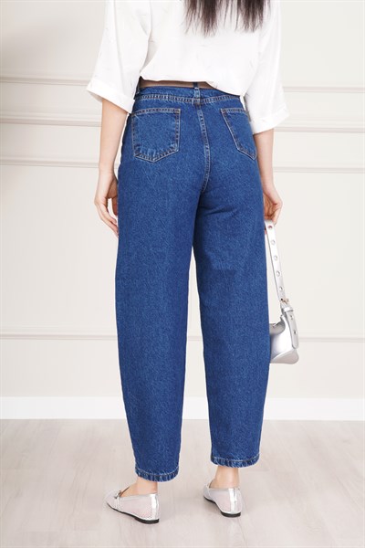Yüksek Bel Rahat Kesim Jean Pantolon