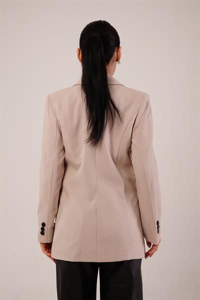 Kruvaze Düğmeli Taş Blazer Ceket