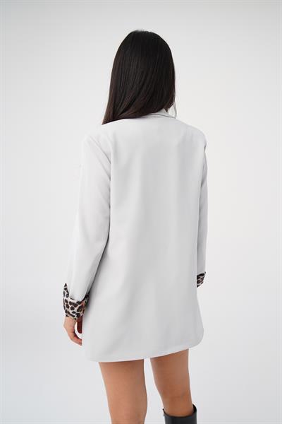 Leopar Astarlı Taş Blazer Ceket